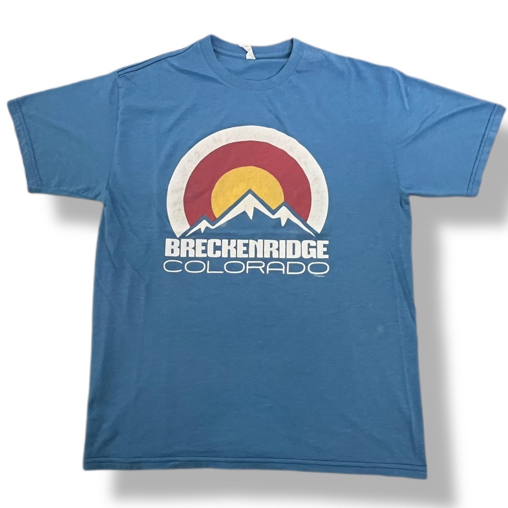 Vintage Breckenridge Colorado Retro Graphic Blue T Shirt SPECTRA Men's MEDIUM